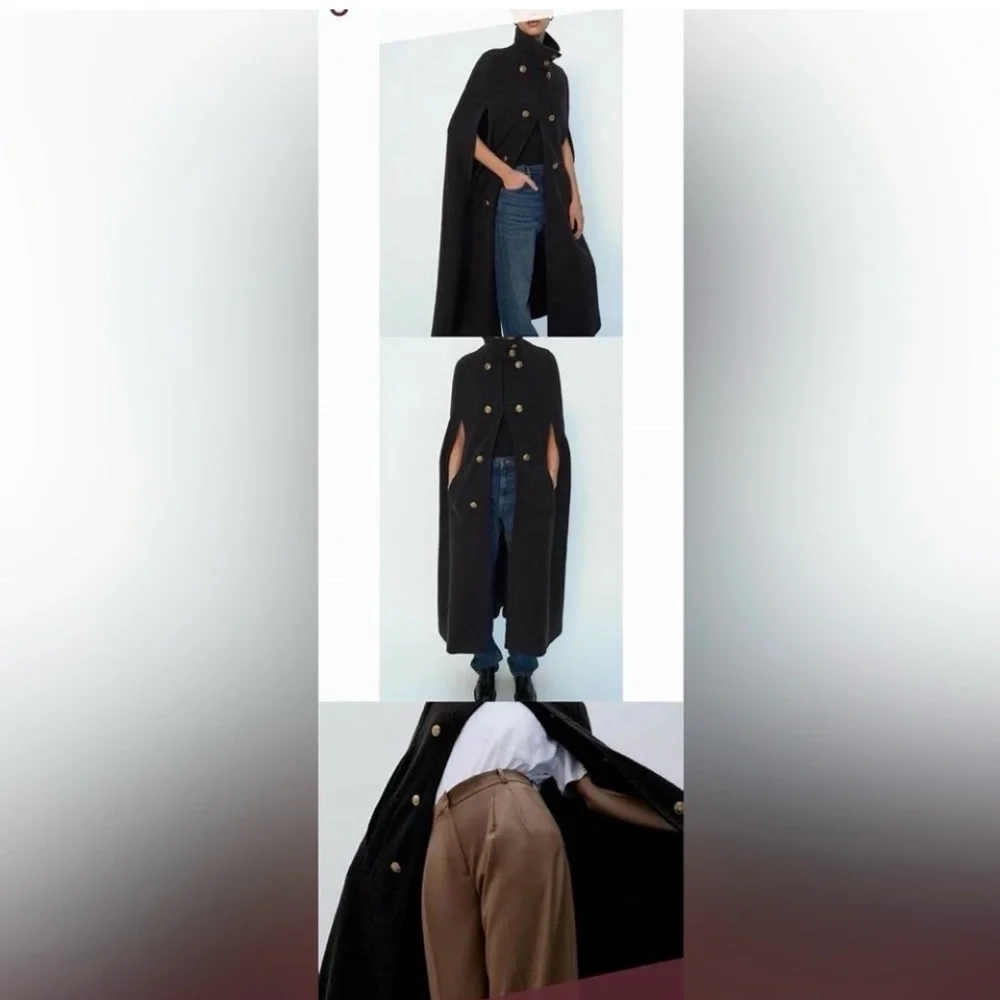 Zara limited edition wool blend Cape Coat - Picture 6 of 13